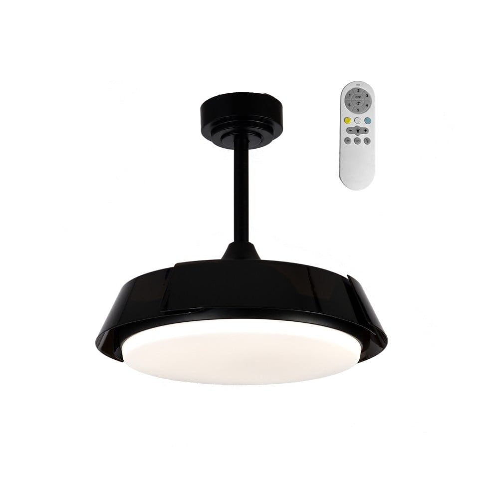 CristalRecord plafondventilator Batan - 1 lichts - 107 x 51  cm - zwart