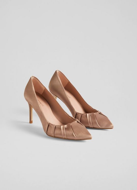 Florena Mocha Satin Pleated Courts