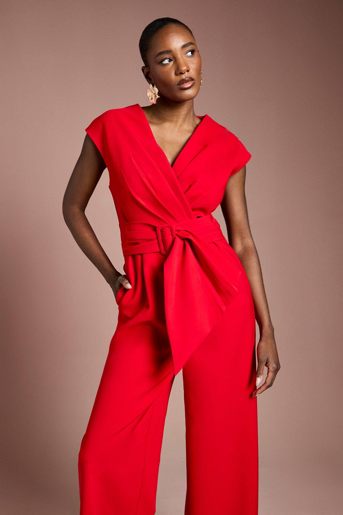 Coast Belted Crepe Jumpsuit