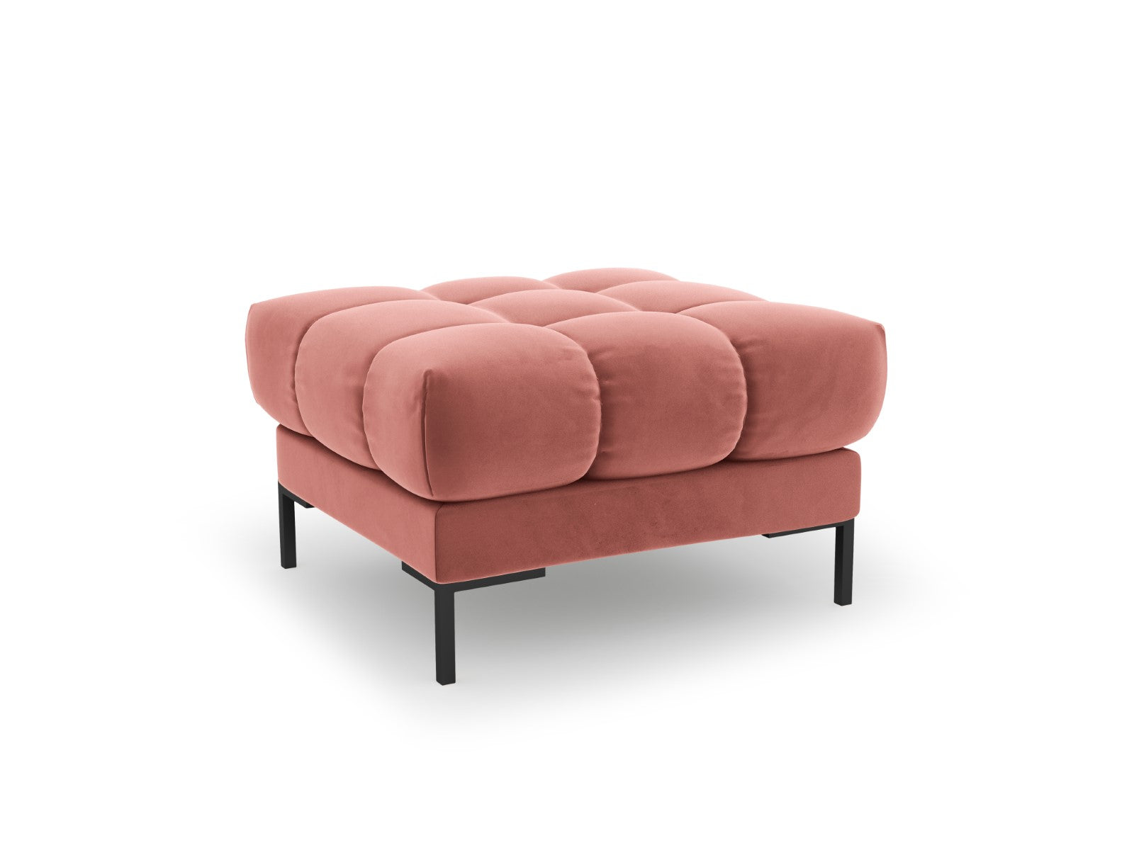 Cosmopolitan Design Poef Bali flueel, roze - 60x60x41cm