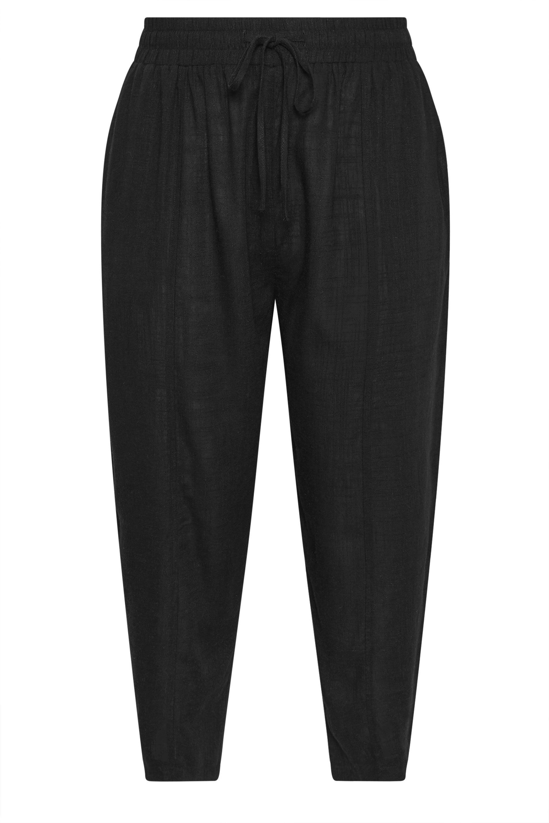 Yours Barrel Leg Linen Trousers