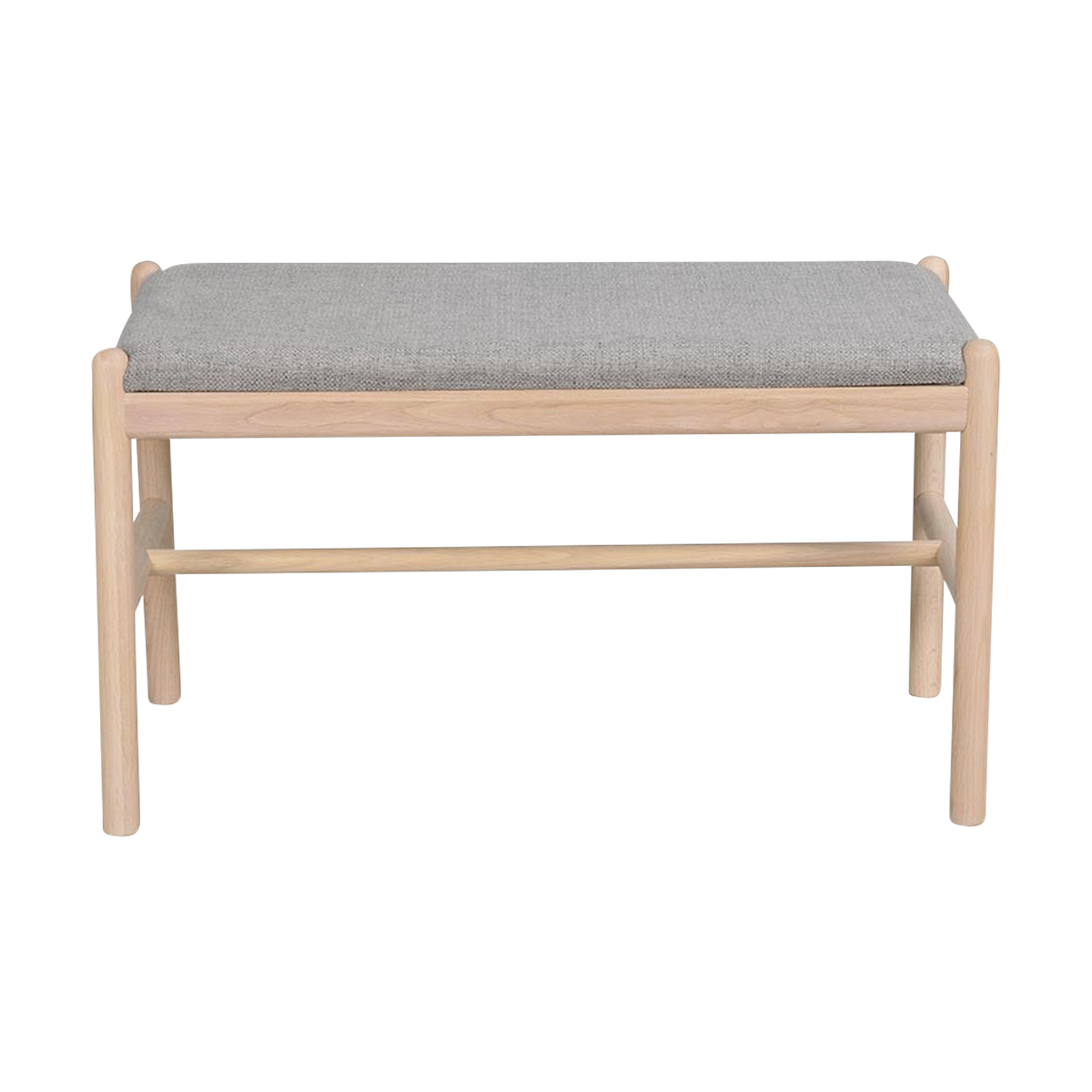 Rowico Home Milford eikenhouten bankje whitewash - met zitkussen - 80 x 46 cm