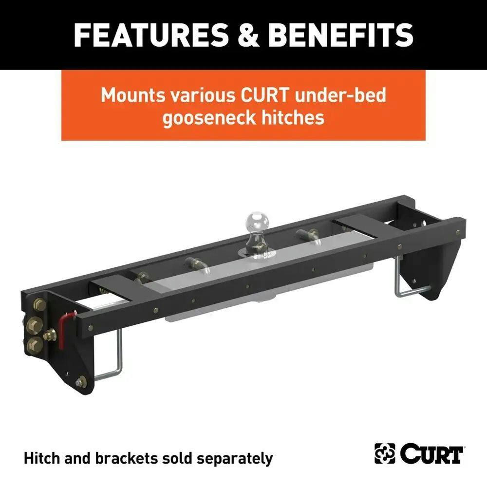 CURT Double Lock EZr Gooseneck Brackets, Select Silverado, Sierra
