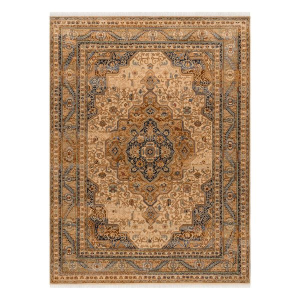 Dywan wełniany KESHAN Frędzle, Ornament, ramka orientalny 80x145 cm
