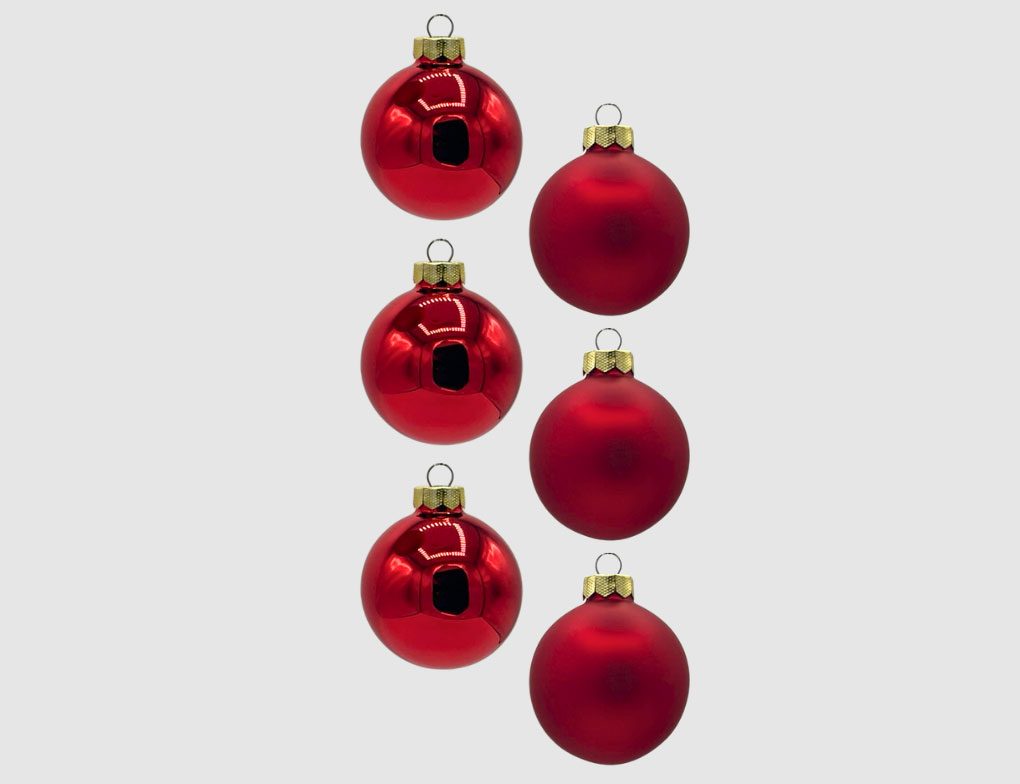 Weihnachtskugeln Rot Glas Ø6cm matt & glänzend