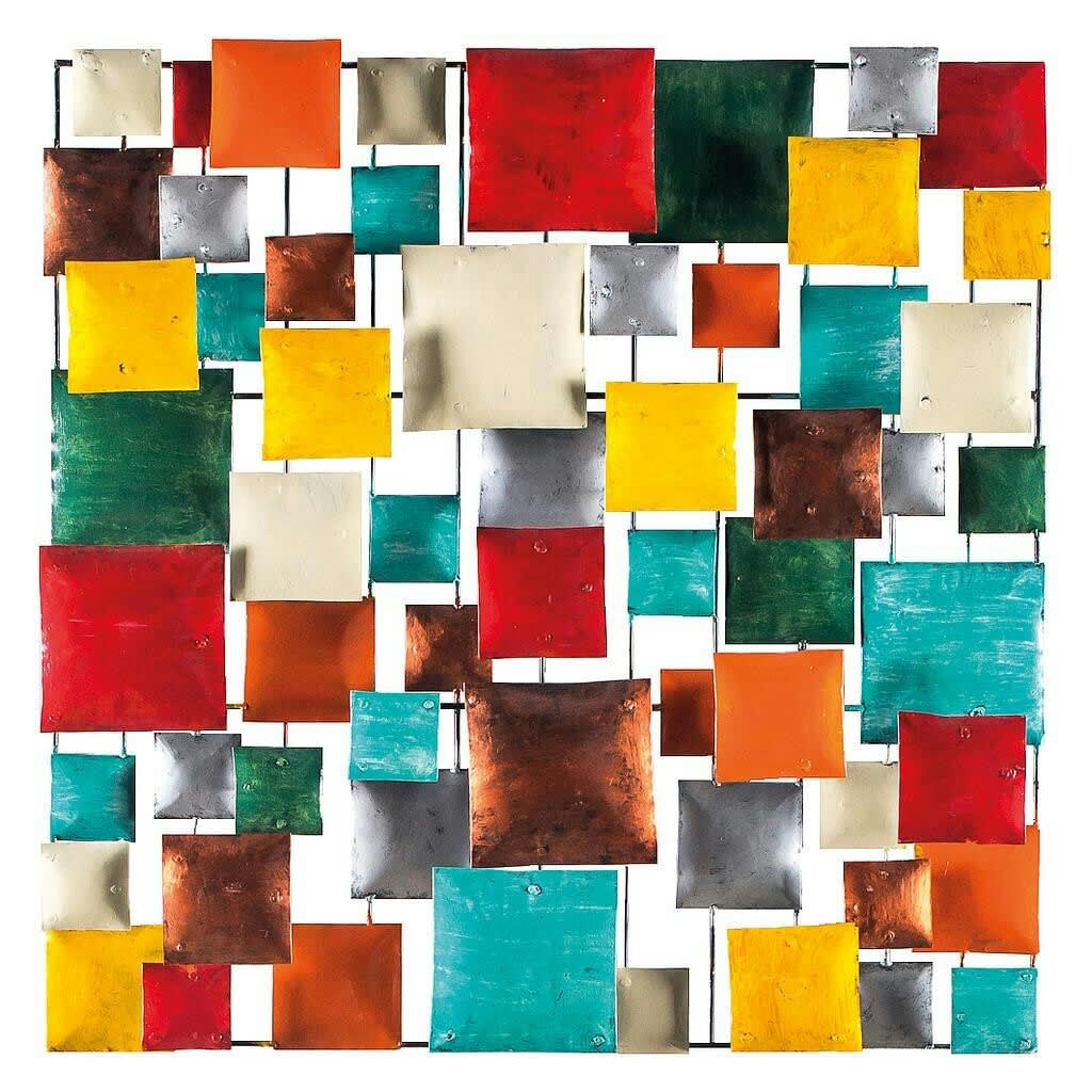 BIG-BEL - Décoration murale en métal, square multicolore 50x50