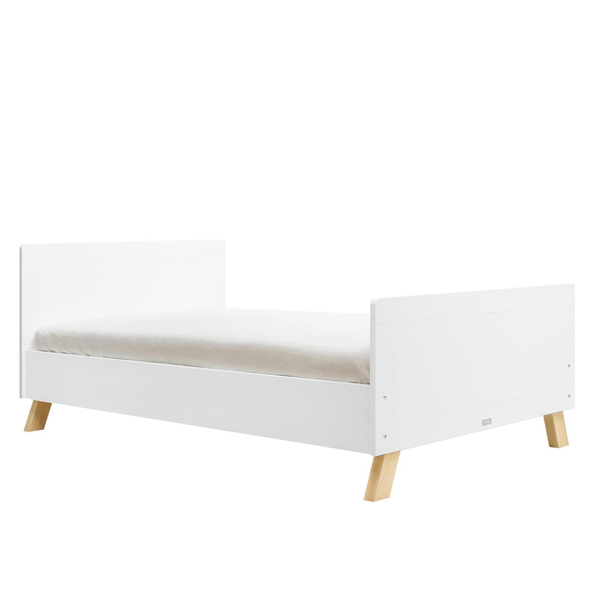 LISA - Lit 120x200 sommier inclus blanc naturel