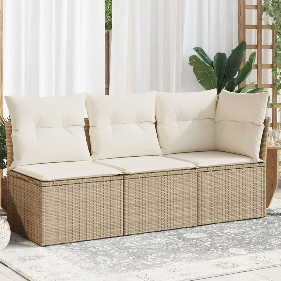 vidaXL - Tuinbank - Beige - Poly rattan