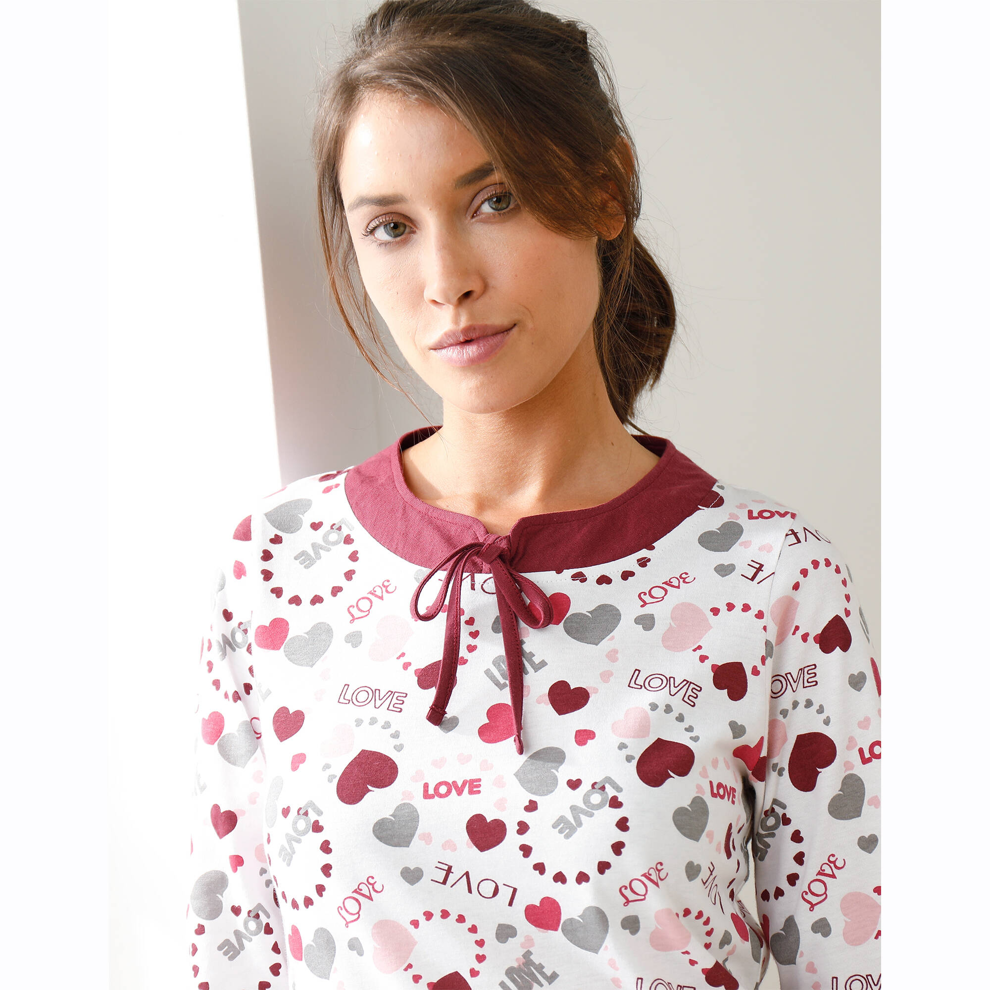 Chemise de nuit imprimé "coeurs"