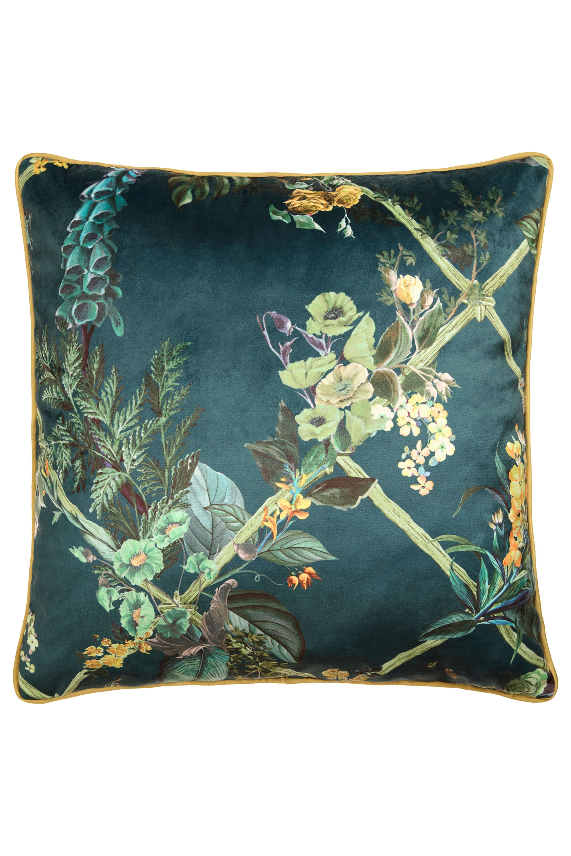 Laurence Llewelyn-Bowen Cotswold Fantasia Dawn' Floral Print Velvet Large Filled Cushion