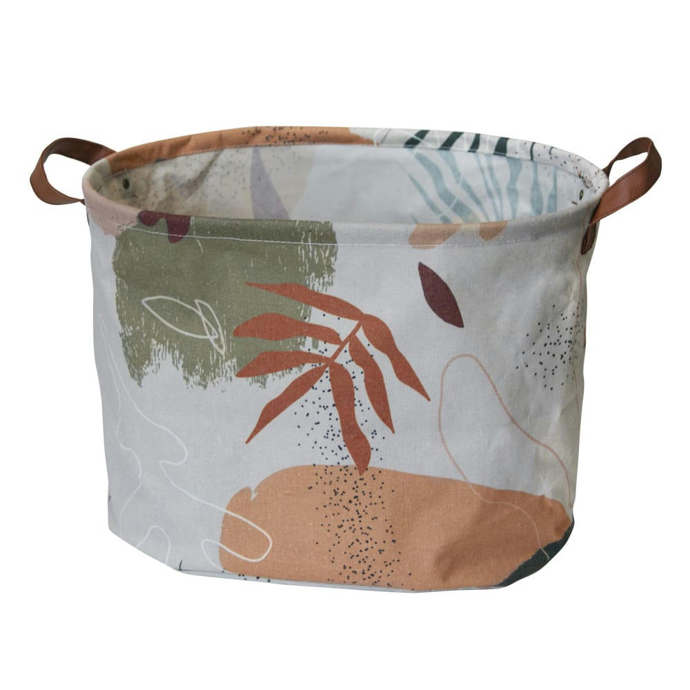 - Panier à linge pliable en polyester rose et vert 29x40x29cm