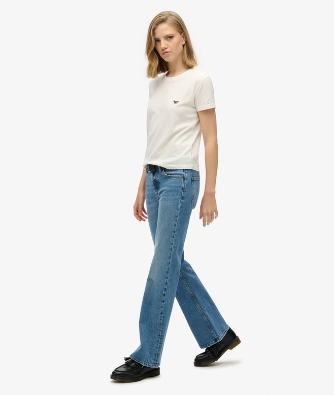 Vintage Mid Rise Slim Flare Jeans