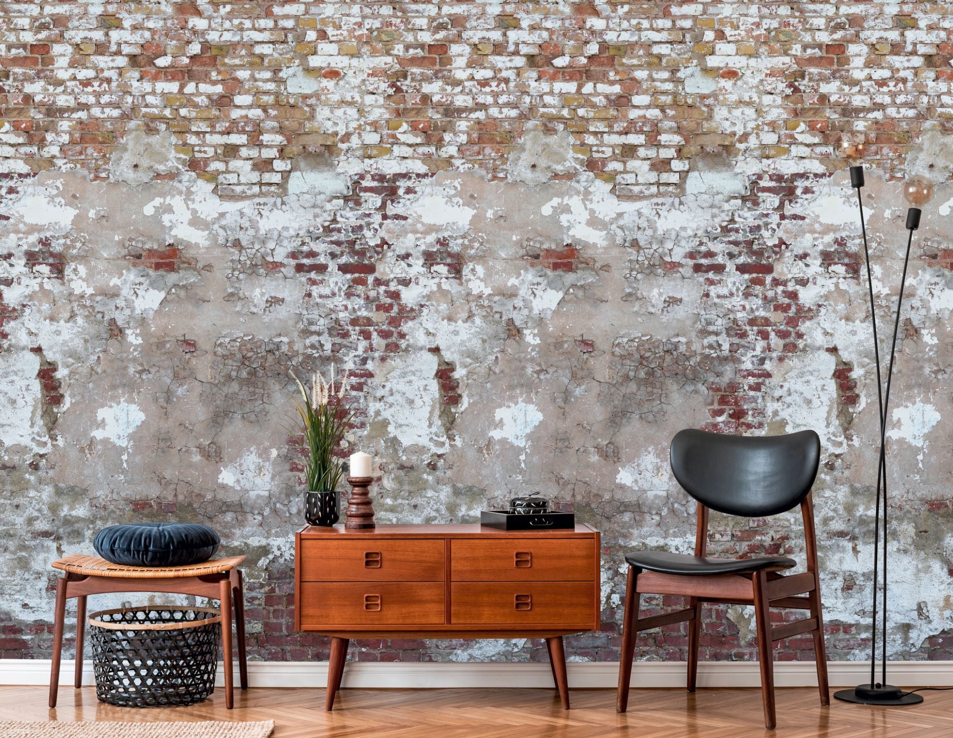 Livingwalls fotobehang steen beige, grijs, bruin en rood - 159 x 280 cm - AS-392501