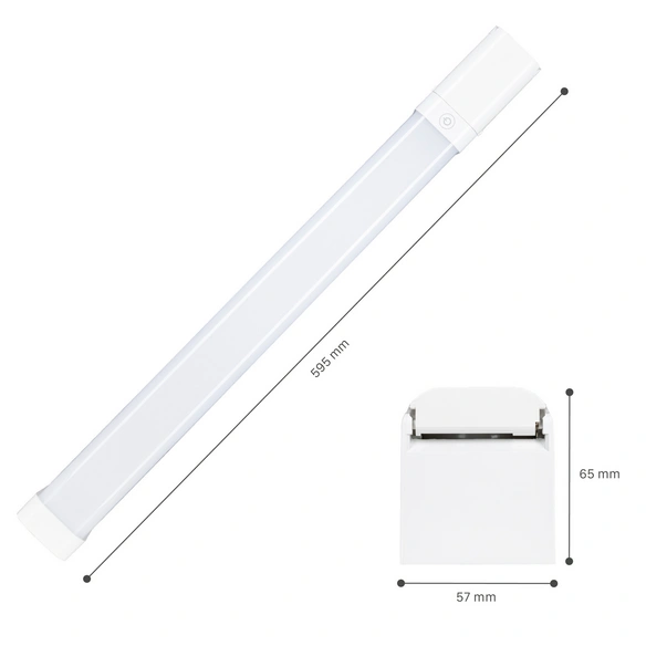 LED-Spiegelleuchte, mit Steckdose, 15 W, 1700 lm, 3000-6000 K, dimmbar