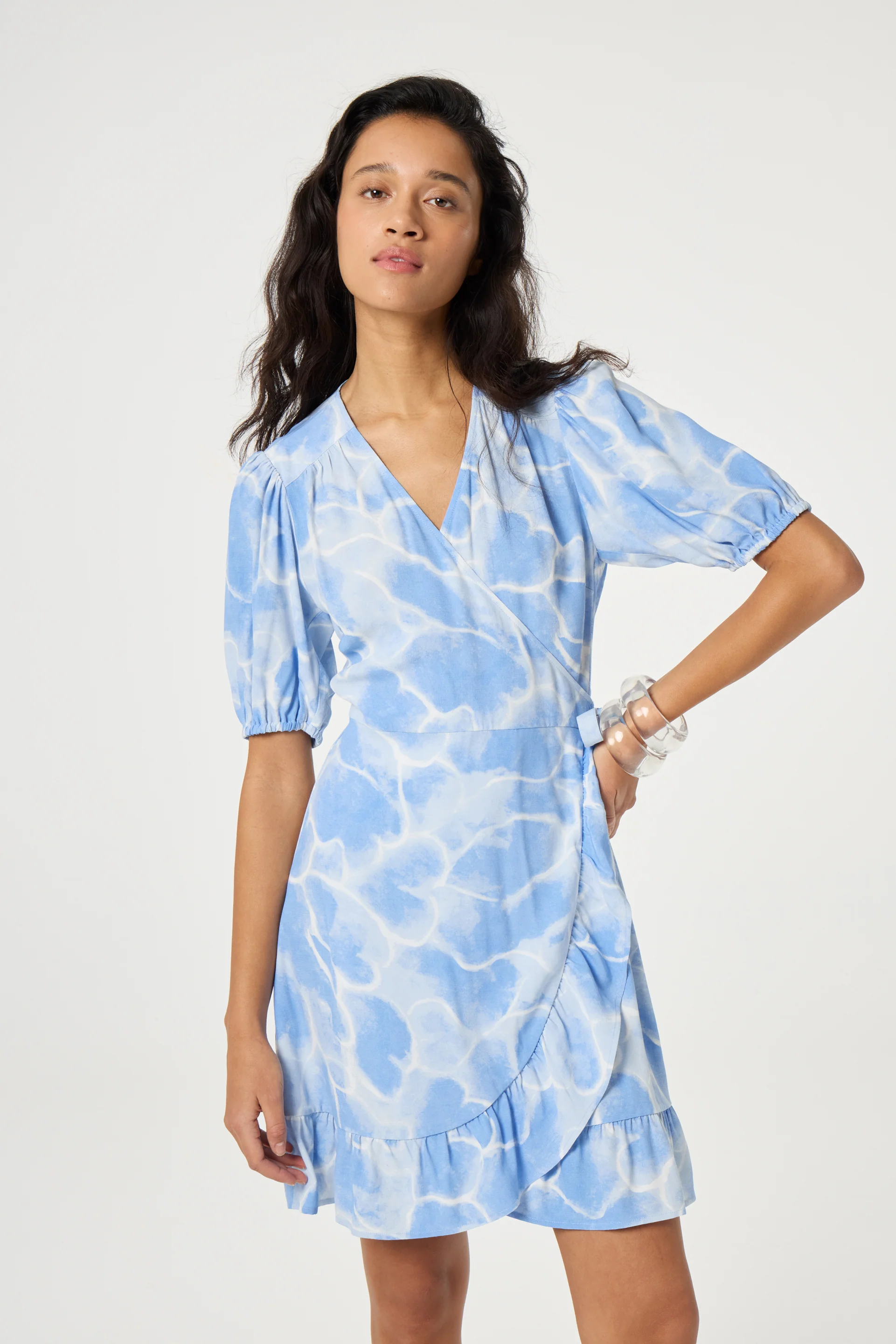 Ariel Dress | Light Blue/Crispy White