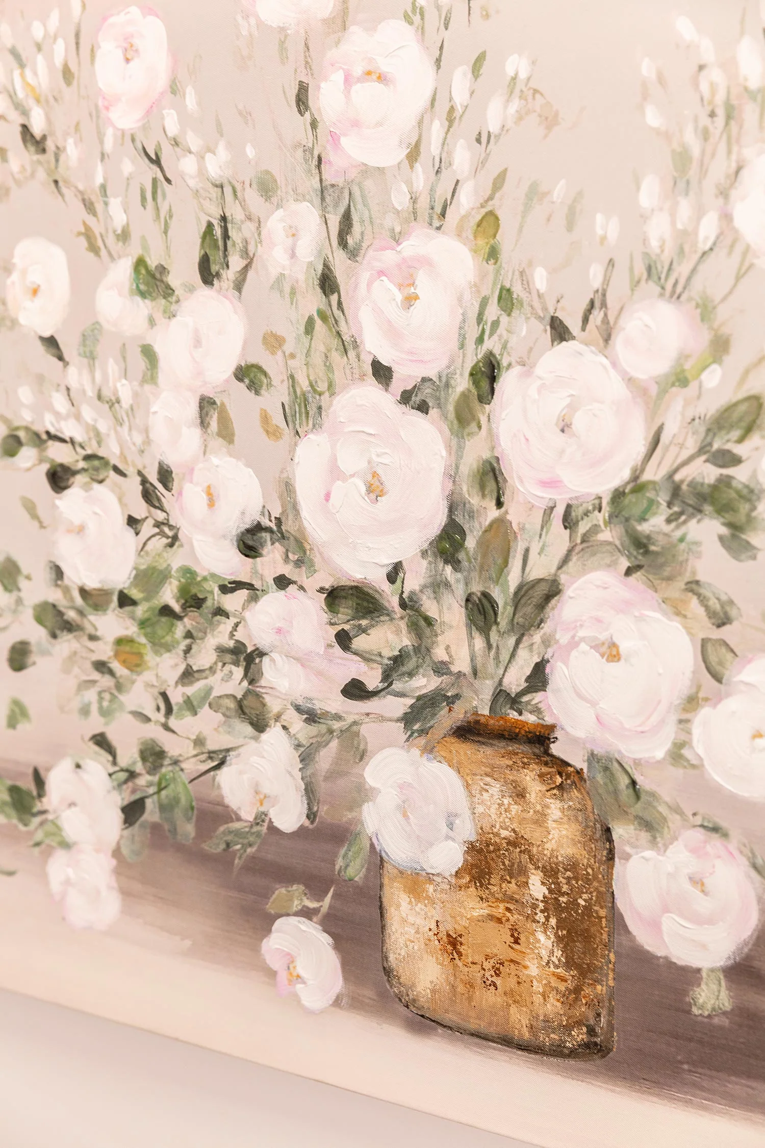 White Flower Posy Canvas Wall Art