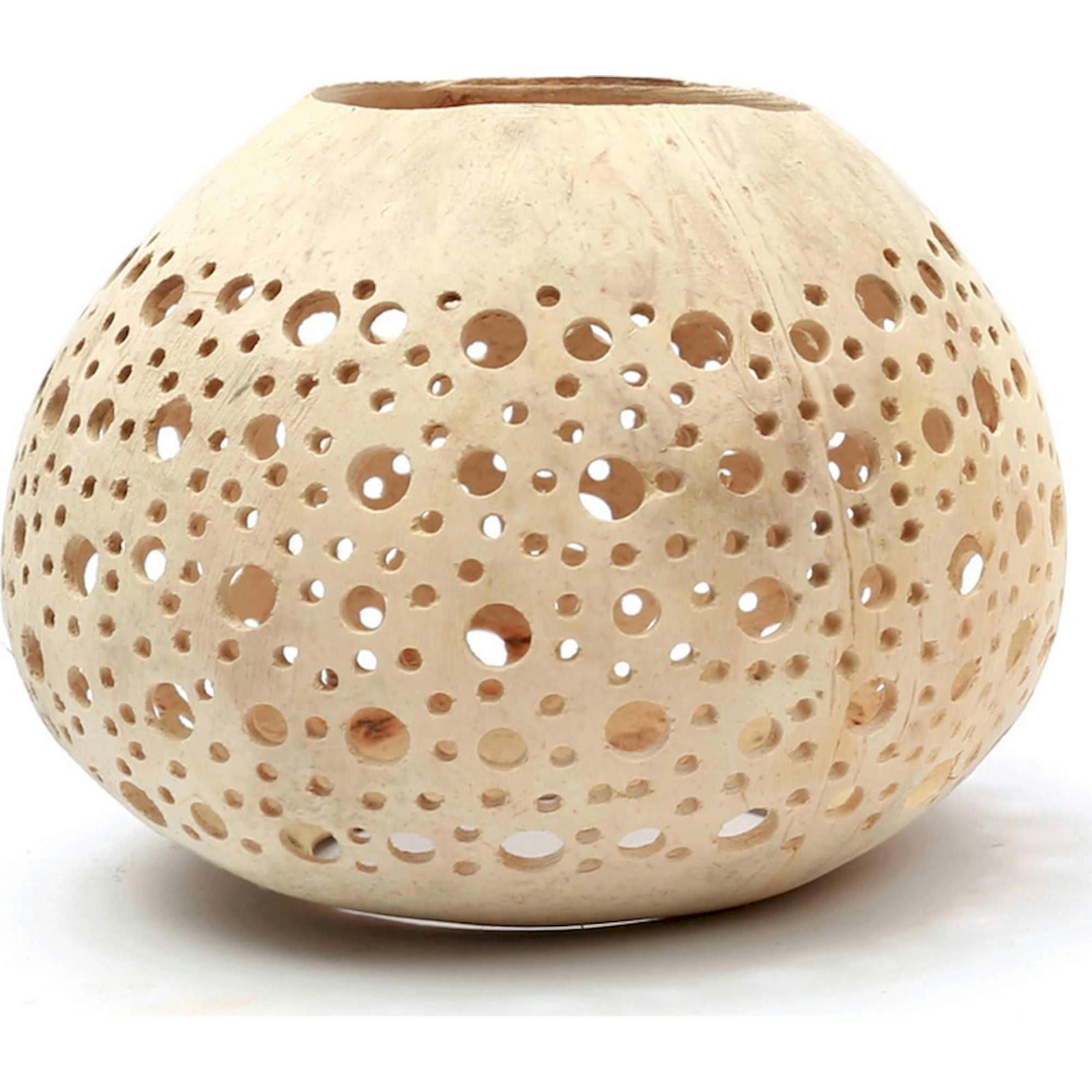 BALI BAZAR - Bougeoir Noix de coco Bois clair