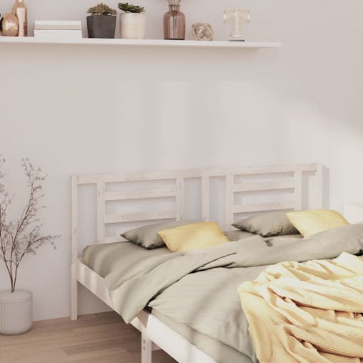 NNEVL Bed Headboard White 186x4x100 cm Solid Wood Pine