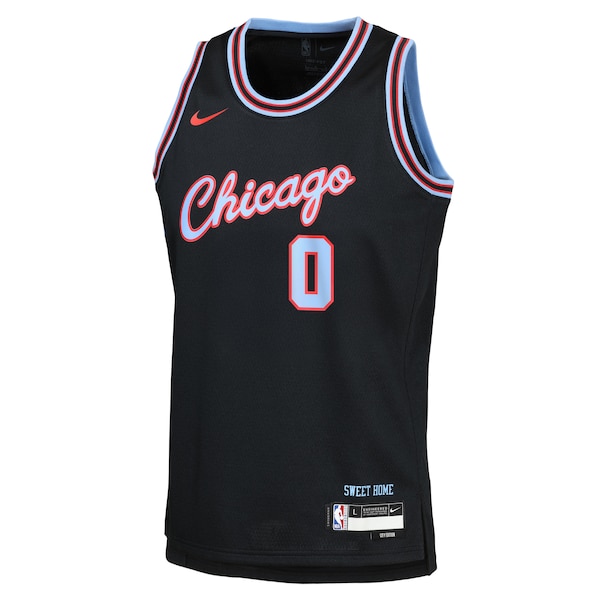 Coby White Chicago Bulls Nike Youth 2025/26 City Edition Swingman Jersey - Black