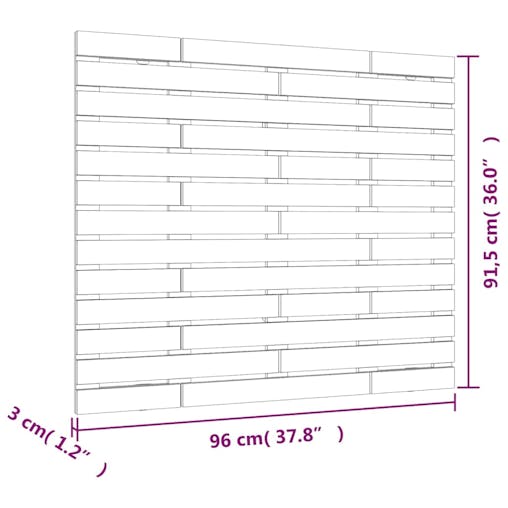 NNEVL Wall Headboard White 96x3x91.5 cm Solid Wood Pine