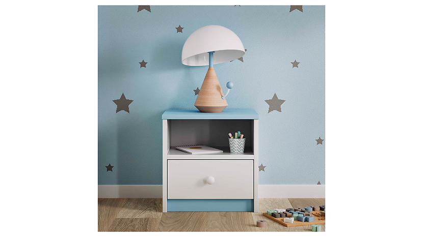 Szafka nocna Babydreams 39 cm z szufladą biały/niebieski