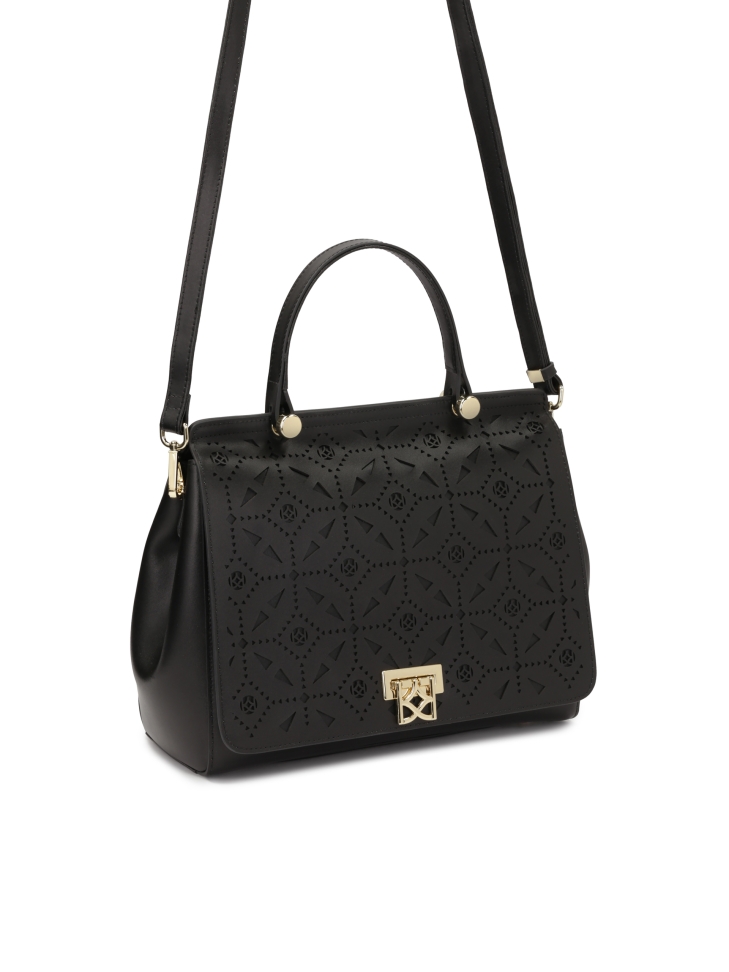 Elegant handbag with openwork pattern