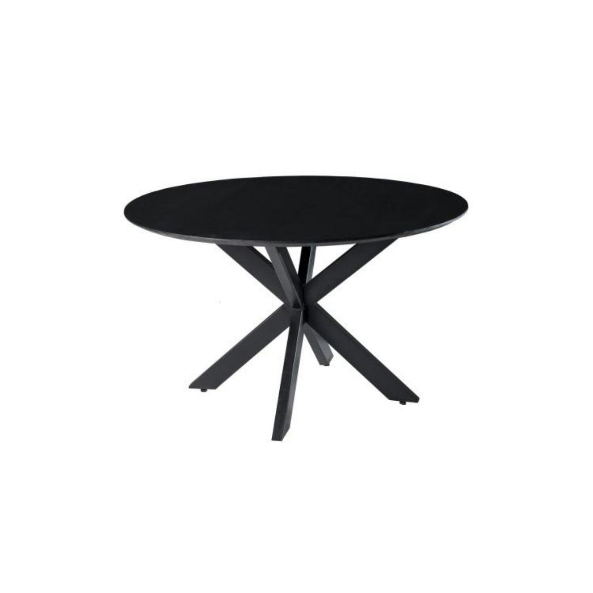 Table à manger ronde marbre noir Ø150 cm DUOMO