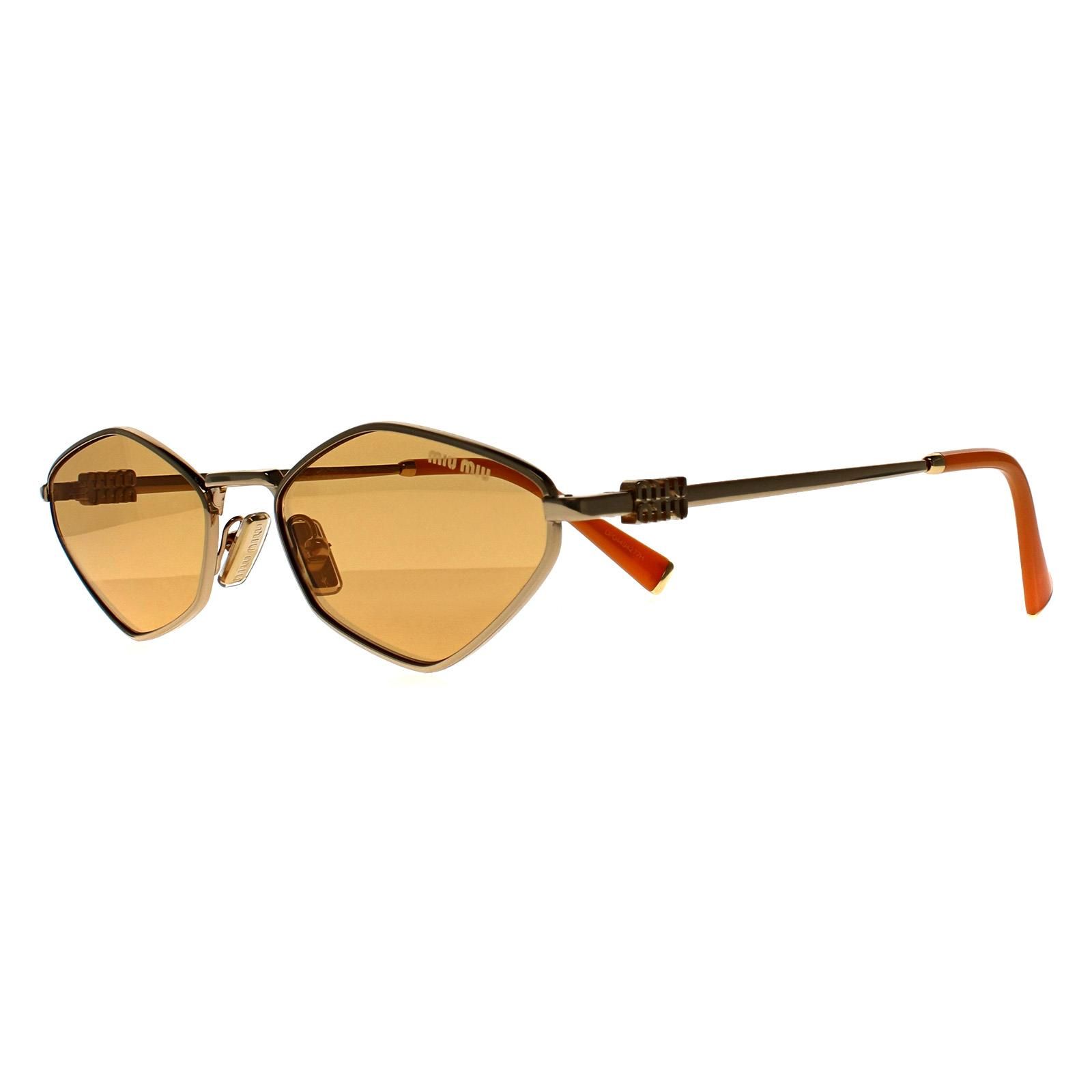 Miu Miu Oval Gold Light Orange Silver Mirror MU 56ZS