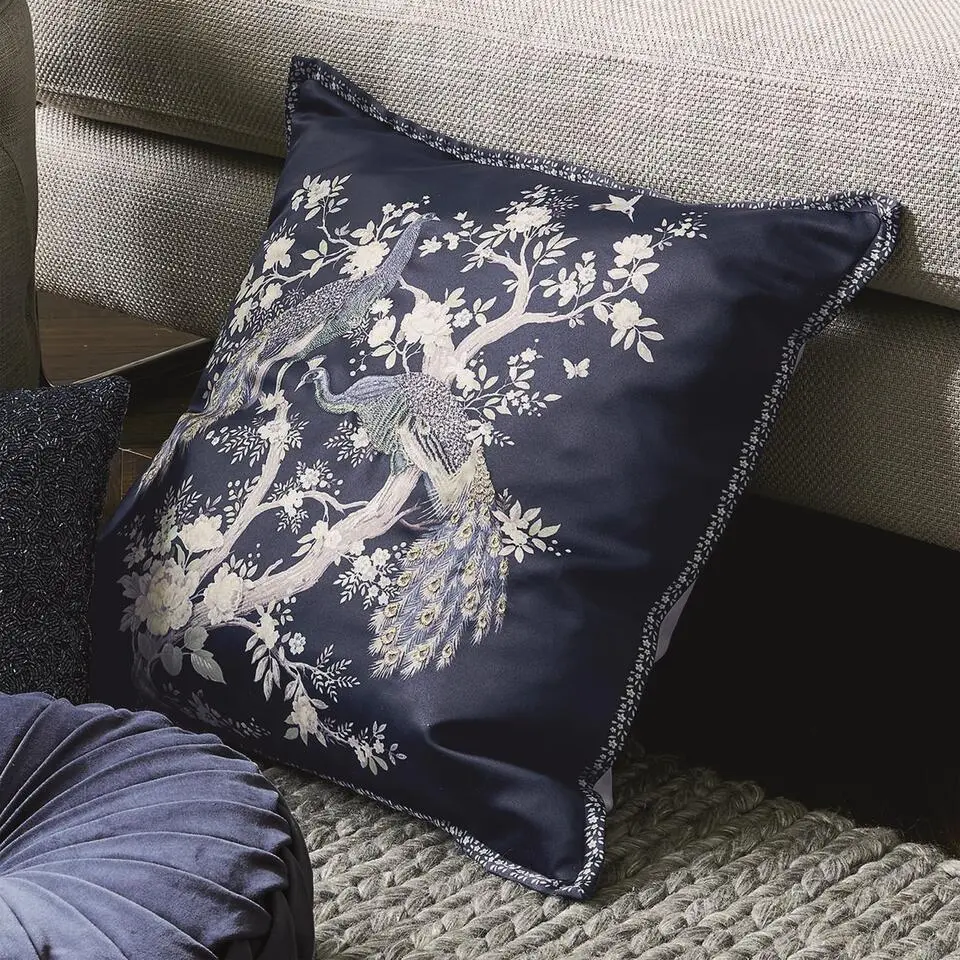 Laura Ashley - Belvedere Sierkussen - Dieren - 50x50cm - Blauw