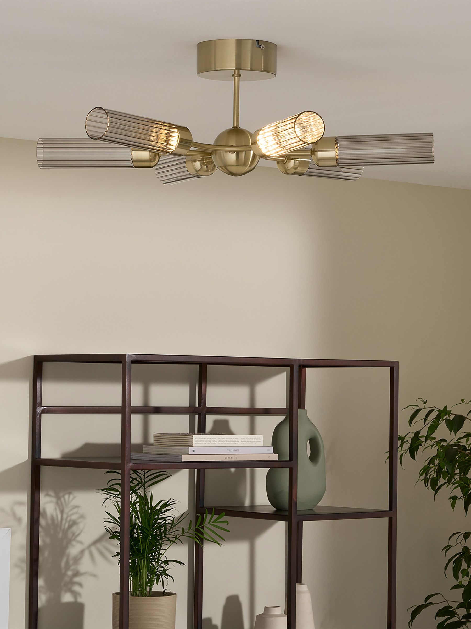 Verona Flush Ceiling Light Fitting in Champagne Gold