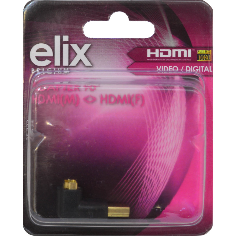 Adaptateur coudé HDMI mâle - femelle