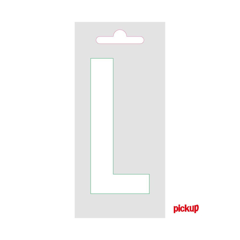 Lettre L adhésive blanche 9 cm PICKUP