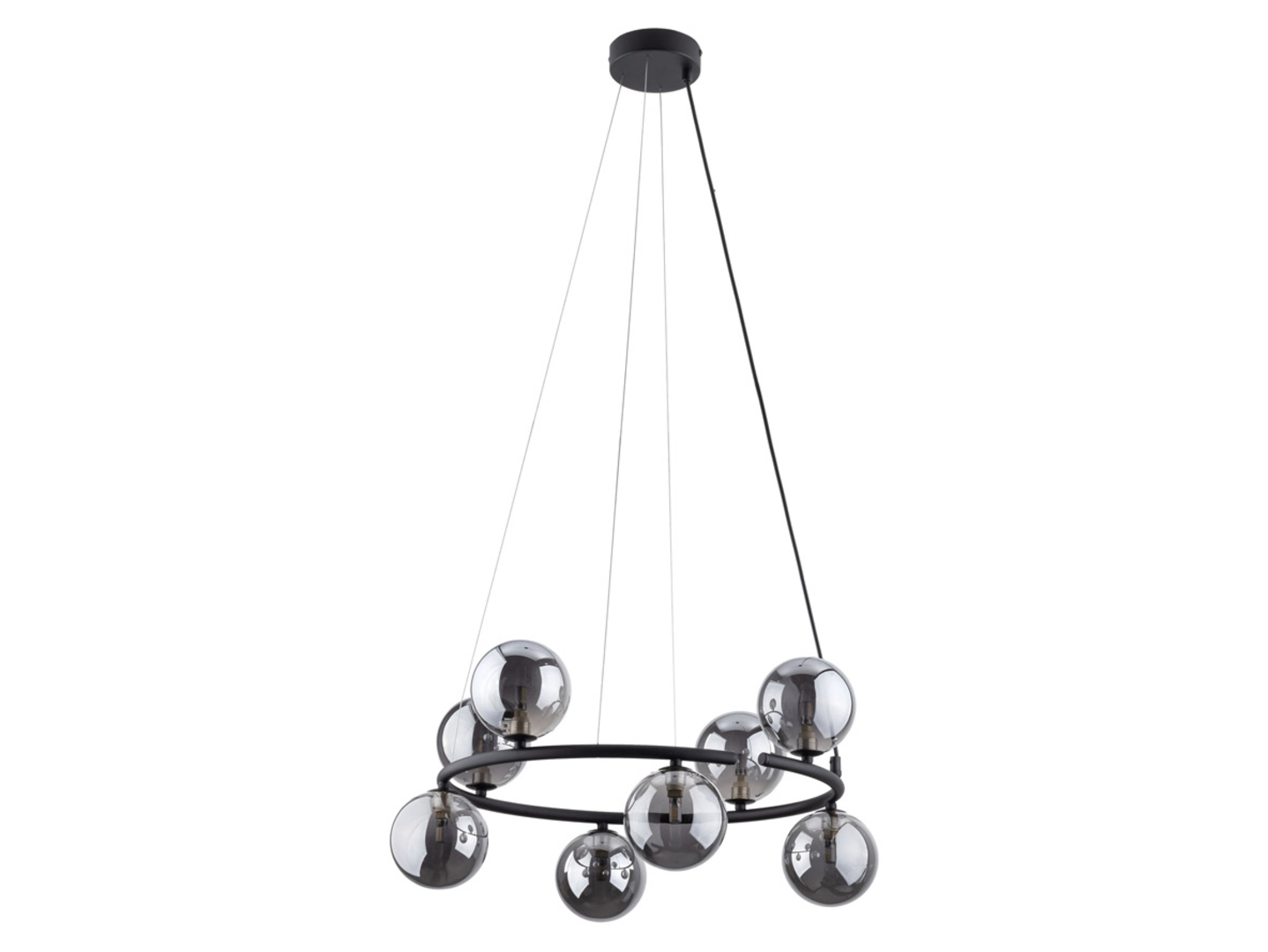Lampa wisząca Anabelle 8-punktowa metalowa grafitowa
