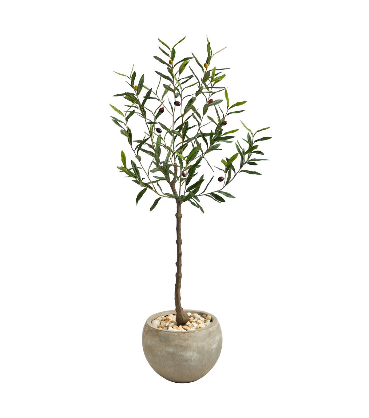 Nearly Natural 50 Olive Artificial Tree in S& Colored Planter