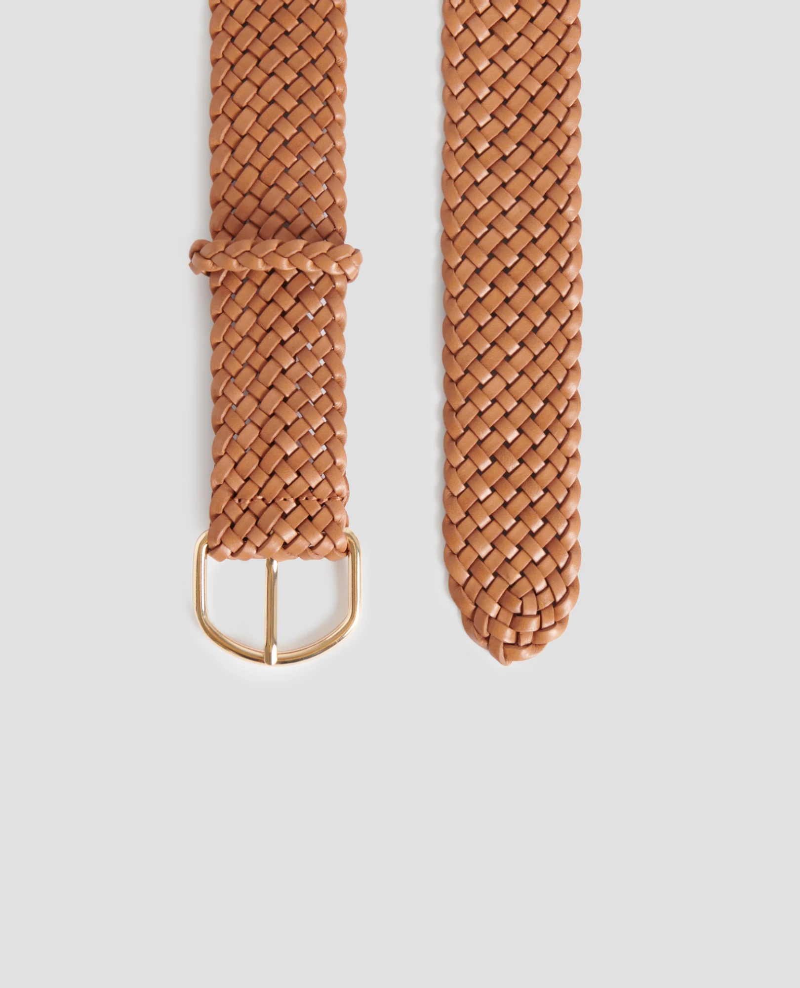 Ceinture large tressée en cuir