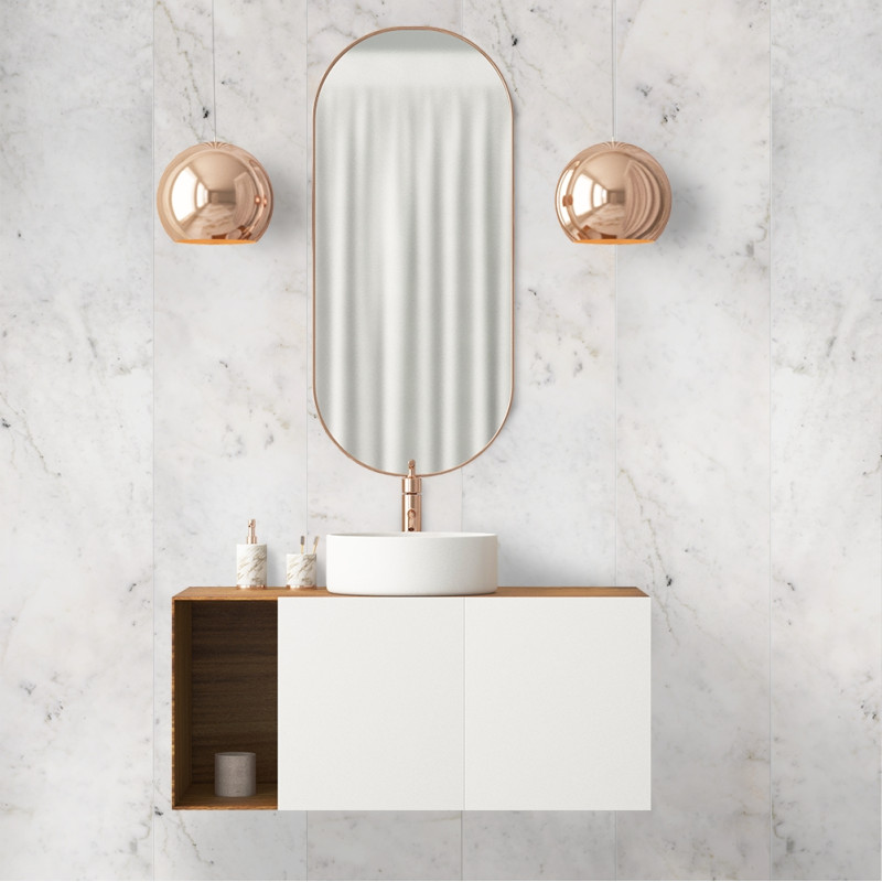 Lambris revêtu hydrofuge pour plafond Nude Marble 119,6 x 17,7 x 0,8 cm 6 pièces MAËSTRO