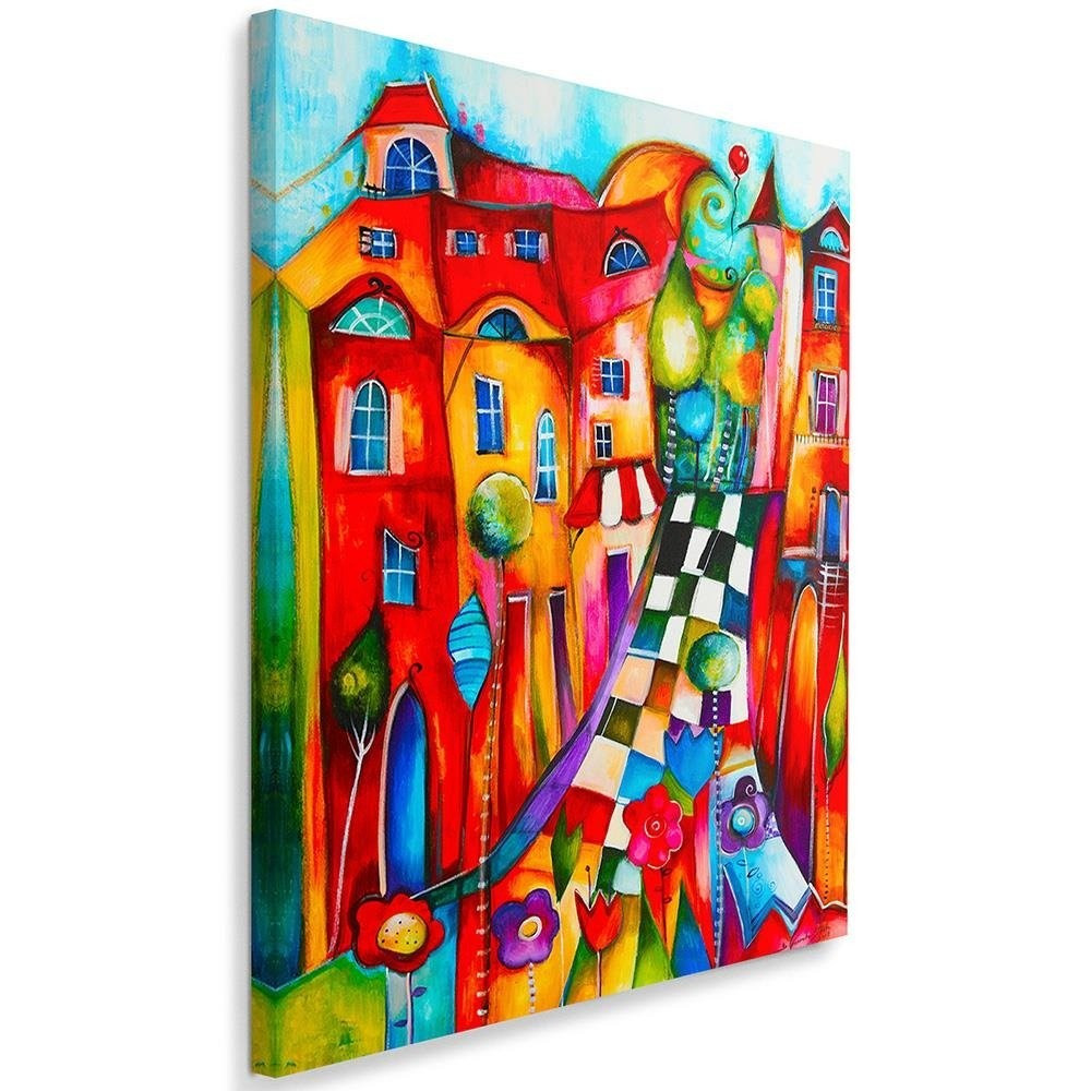 Feeby Obraz na płótnie, Kolorowe miasteczko 40x60