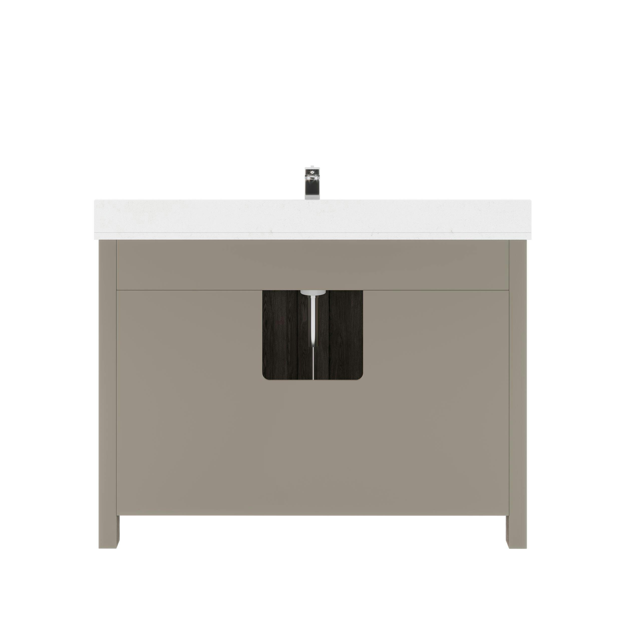 Urban Bathe Kali Undermount Single Sink Stone Top Bathroom Vanity with Drawer & Cabinet Organizer, French Grey, 48-in
