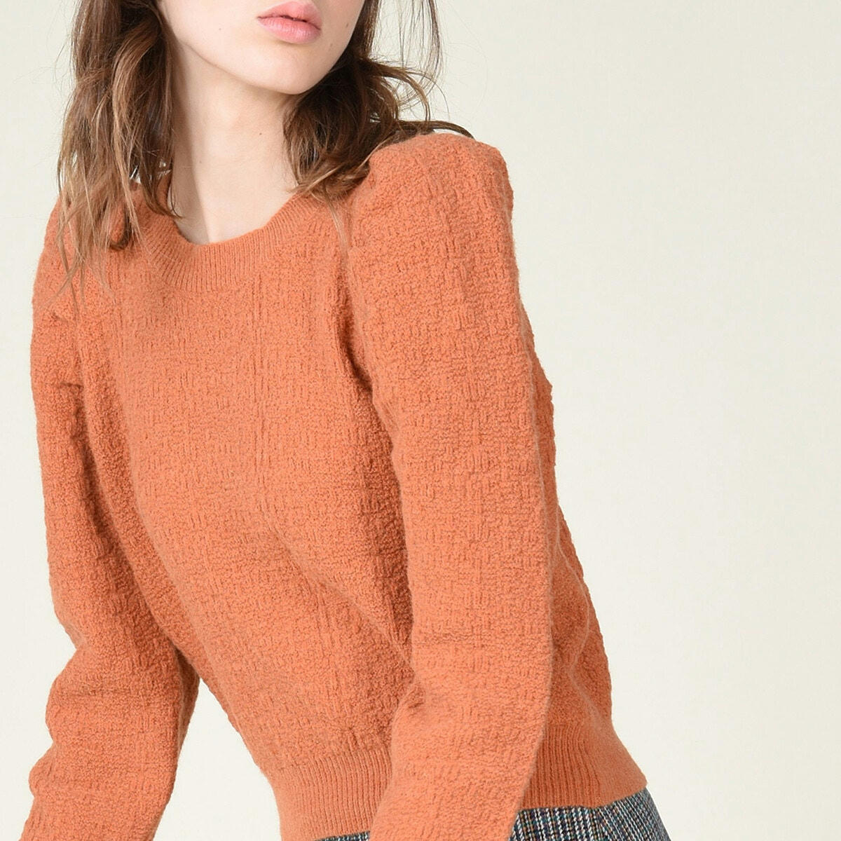Pull col rond manches longues