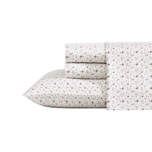 Laura Ashley Soft & Silky 300 Thread Count Sateen Cotton Sheet Set.