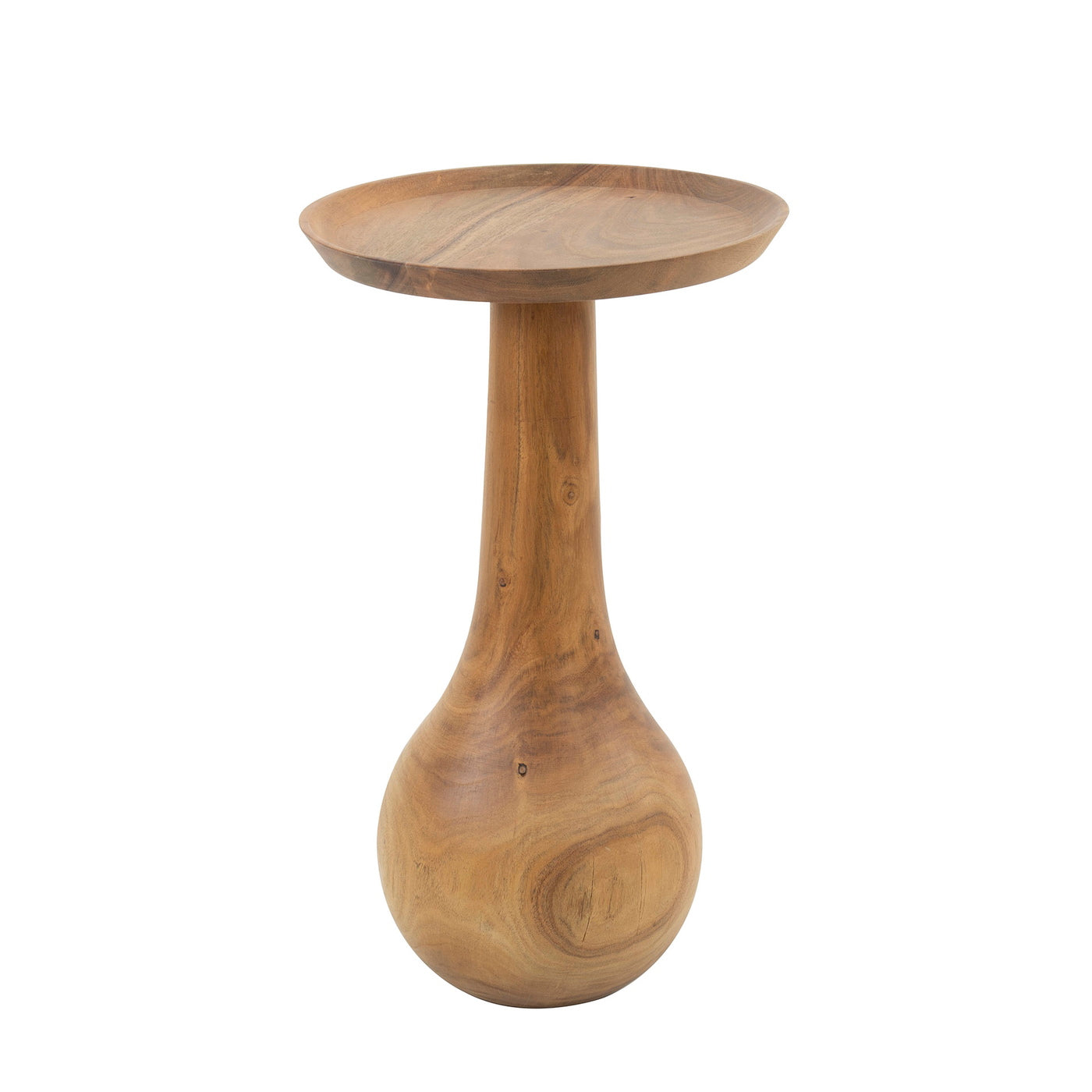 Giga Meubel Bijzettafel Druppel - Naturel Acaciahout - 35x35x59cm
