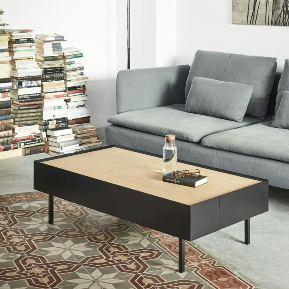 ARISTA - Table basse en bois 110x60cm noir