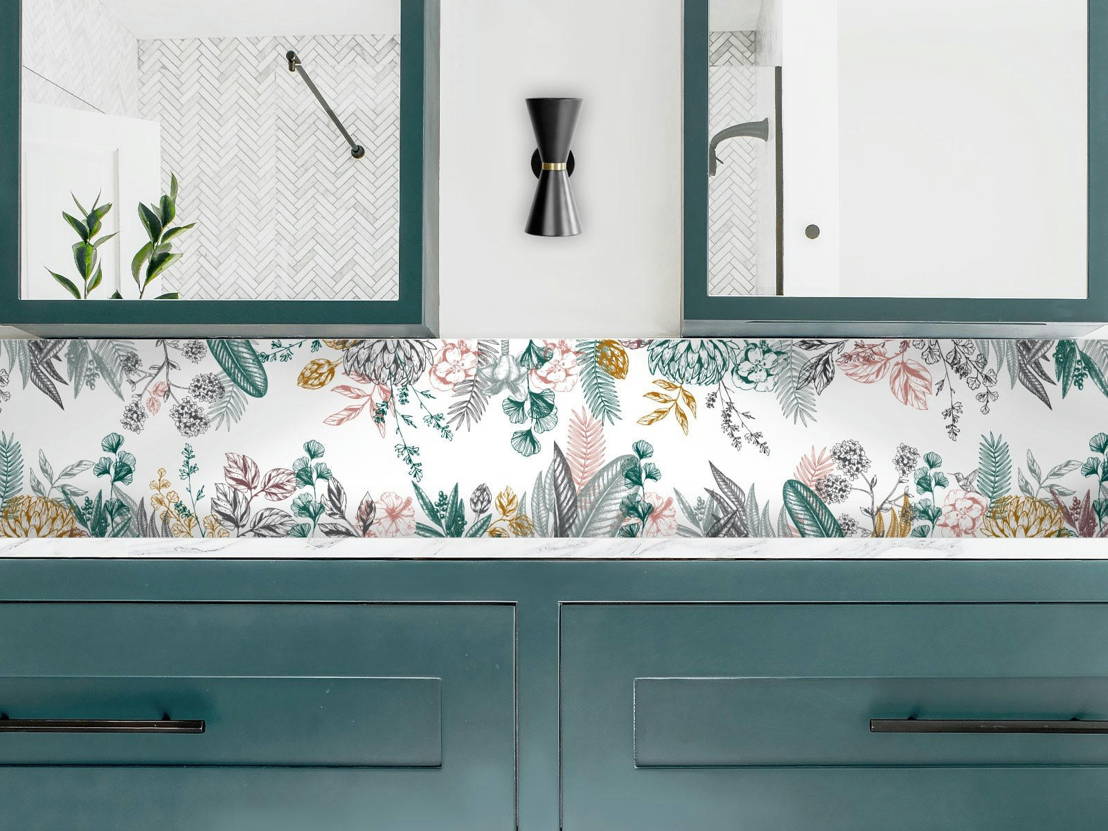 ORÉE DU BOIS - Crédence adhésive vert forêt 400x40cm