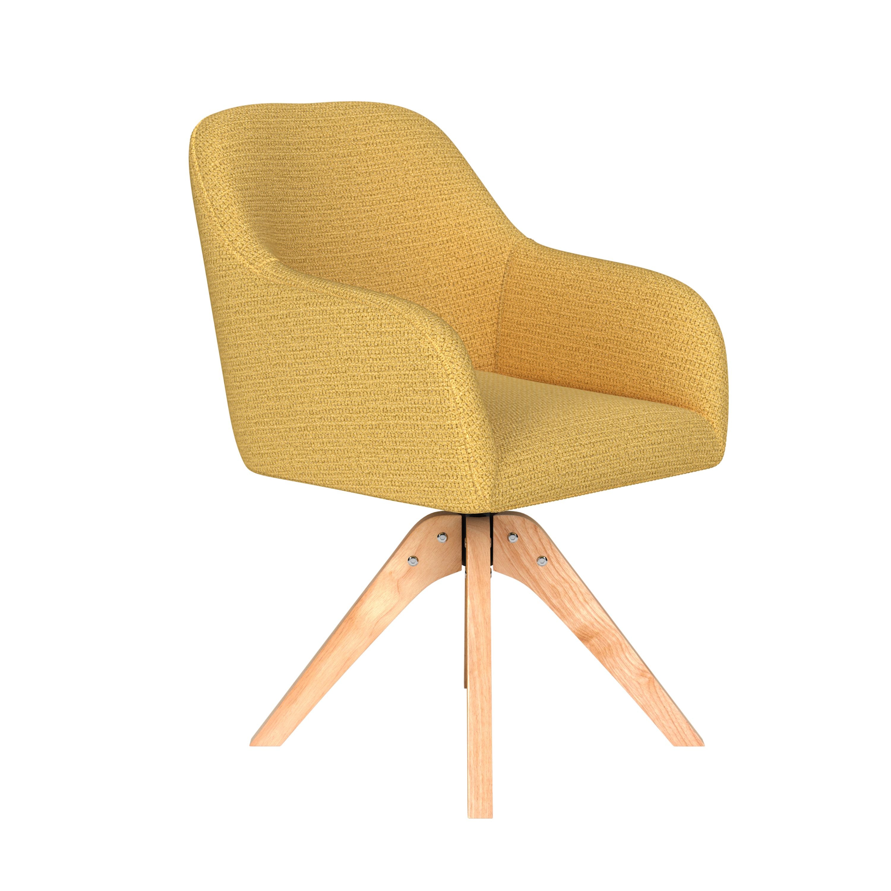 Housecraft Living Otis Eetkamerstoel Draaibaar Hout Okergeel