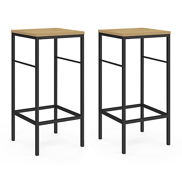 Lot de 2 tabourets de bar DETROIT design industriel