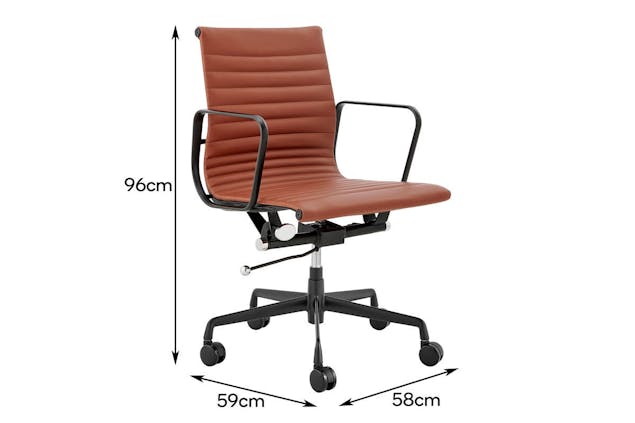 NNEKGE Low Back Office Chair (Tan Leather)