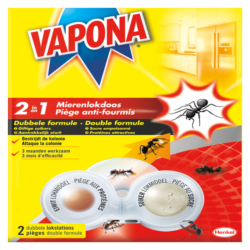 Appât anti-fourmis 2-en-1 double 2 pièces VAPONA