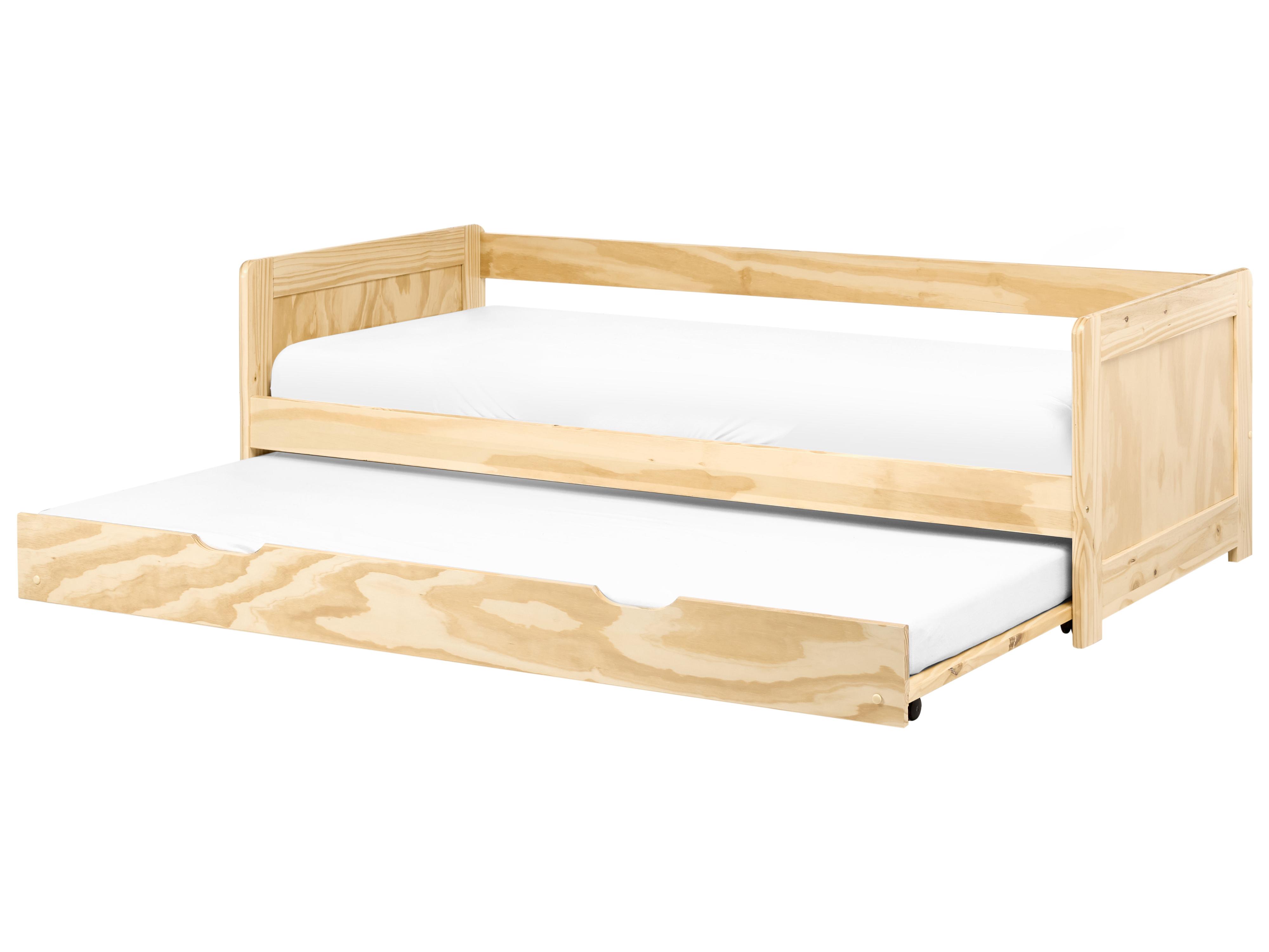 Trundle Bed Pine Wood GRAVELINES 90 x 200 cm (EU Single) Light Brown