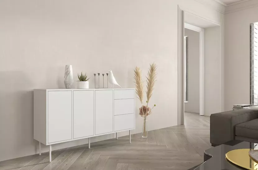 Biała nowoczesna komoda Dancan MIRKA / szer. 130 cm
