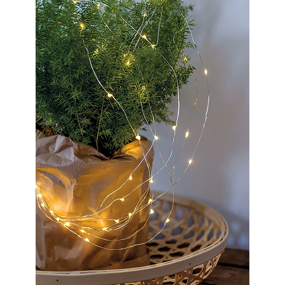 Lichterkette, 60 Lichter, batteriebetrieb, warmweiß